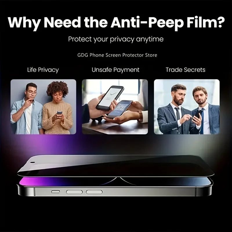 5Pcs Privacy Screen Protectors for iPhone 16 15 14 13 12 11 Pro Max 12 13Mini Protective Glass for iPhone 7 8 XR XSMAX Glass