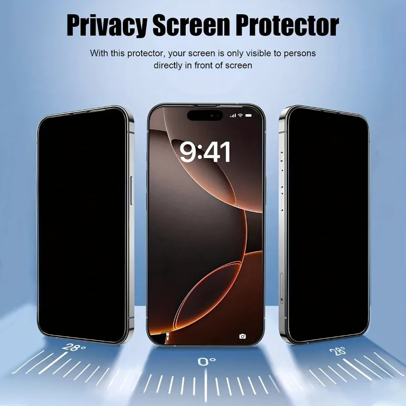 5Pcs Privacy Screen Protectors for iPhone 16 15 14 13 12 11 Pro Max 12 13Mini Protective Glass for iPhone 7 8 XR XSMAX Glass