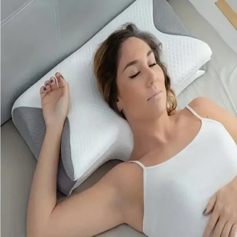 1PC Butterfly Memory Neck Pillow Slow Rebound Comfortable Sleep Memory Foam Pillow 2 in 1 Ergonomic Contour Pillows Home Supply